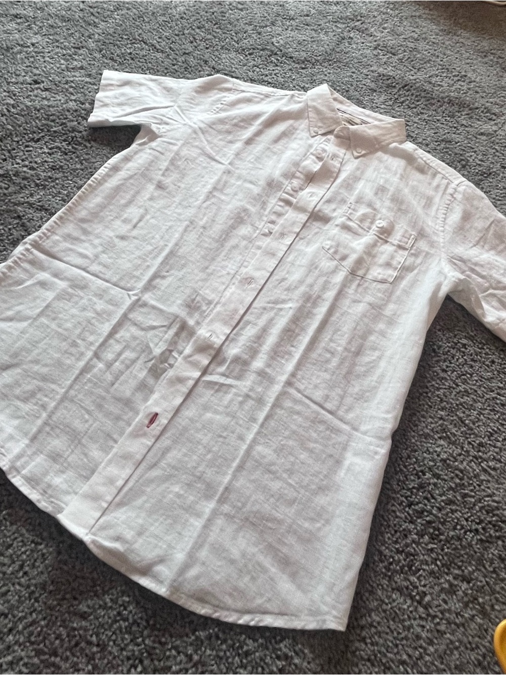 Weatherproof Vintage Weatherproof White Short-Sleeve Linen Button-Down Shirt - Picture 3 of 6
